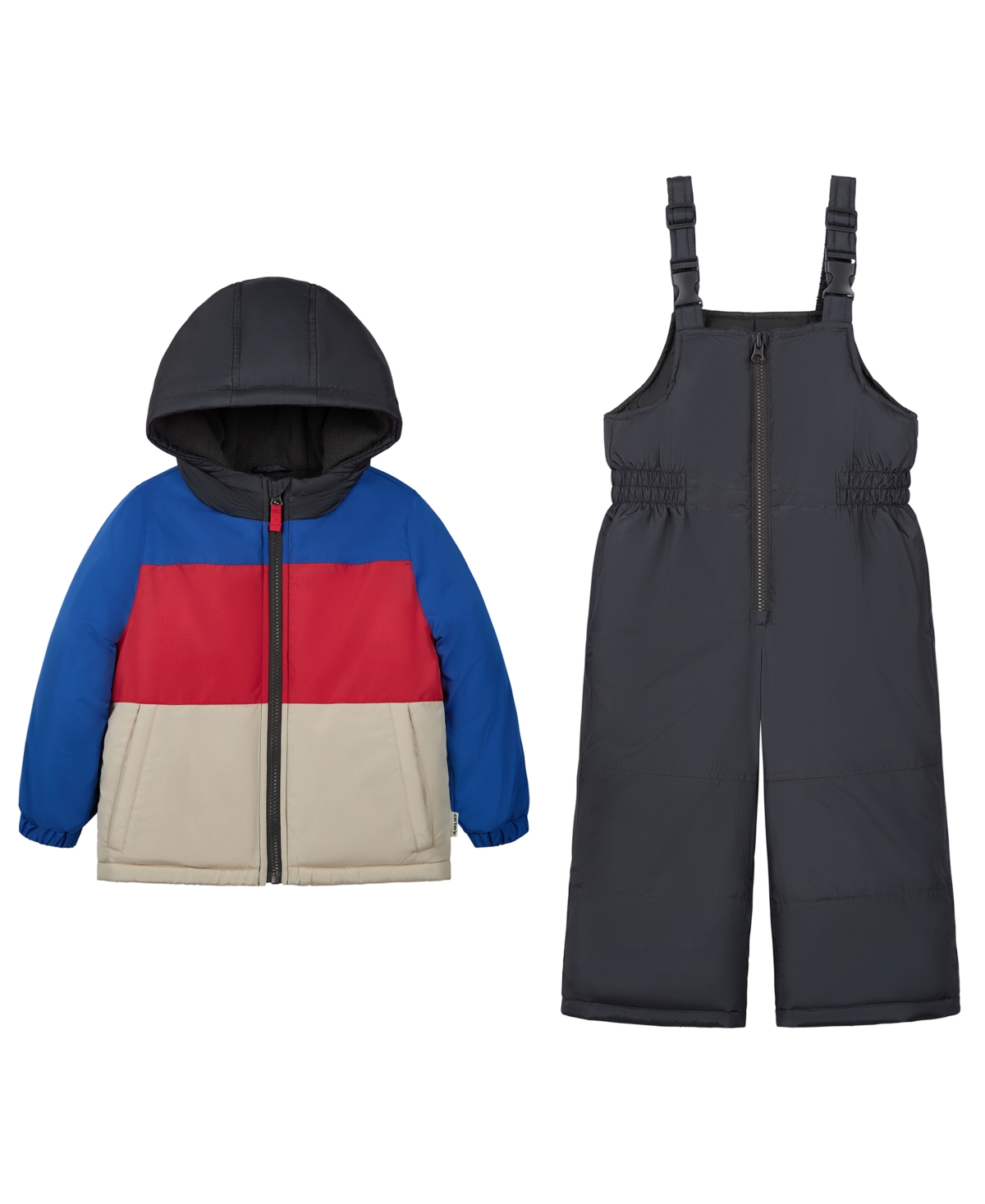 Carter's Boys' 2T-20 Hooded Puffer Jacket and Snow Bib Pants, 2-Piece Set