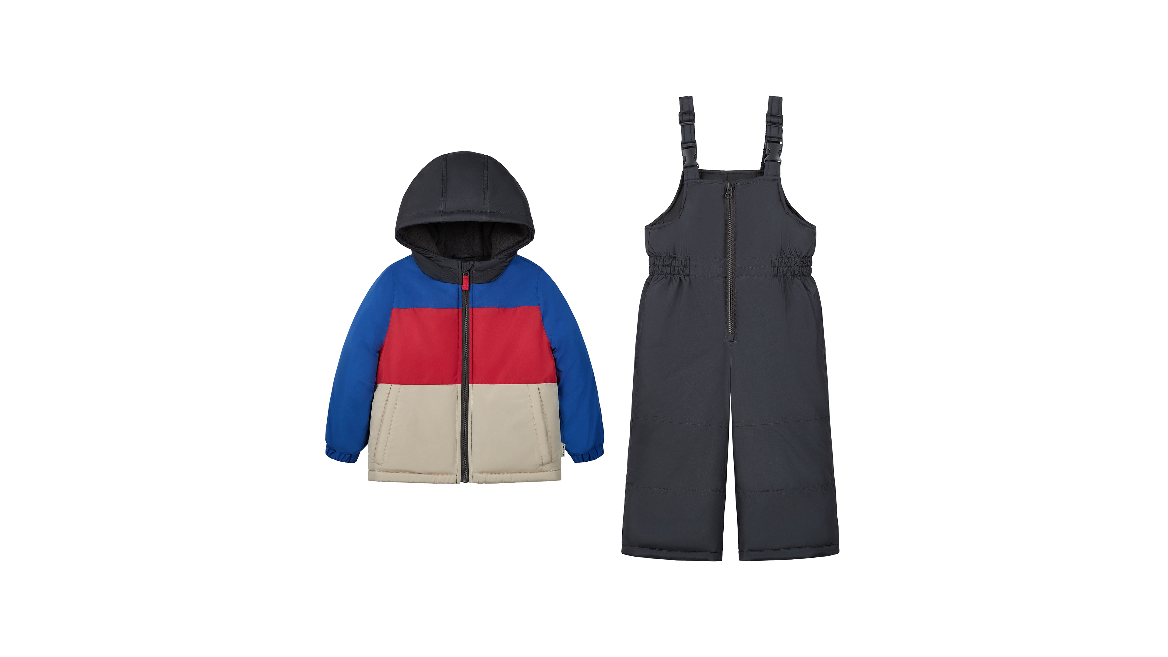 Carter's Boys' 2T-20 Hooded Puffer Jacket and Snow Bib Pants, 2-Piece Set