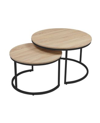  Round Nesting Coffee Table Set of 2