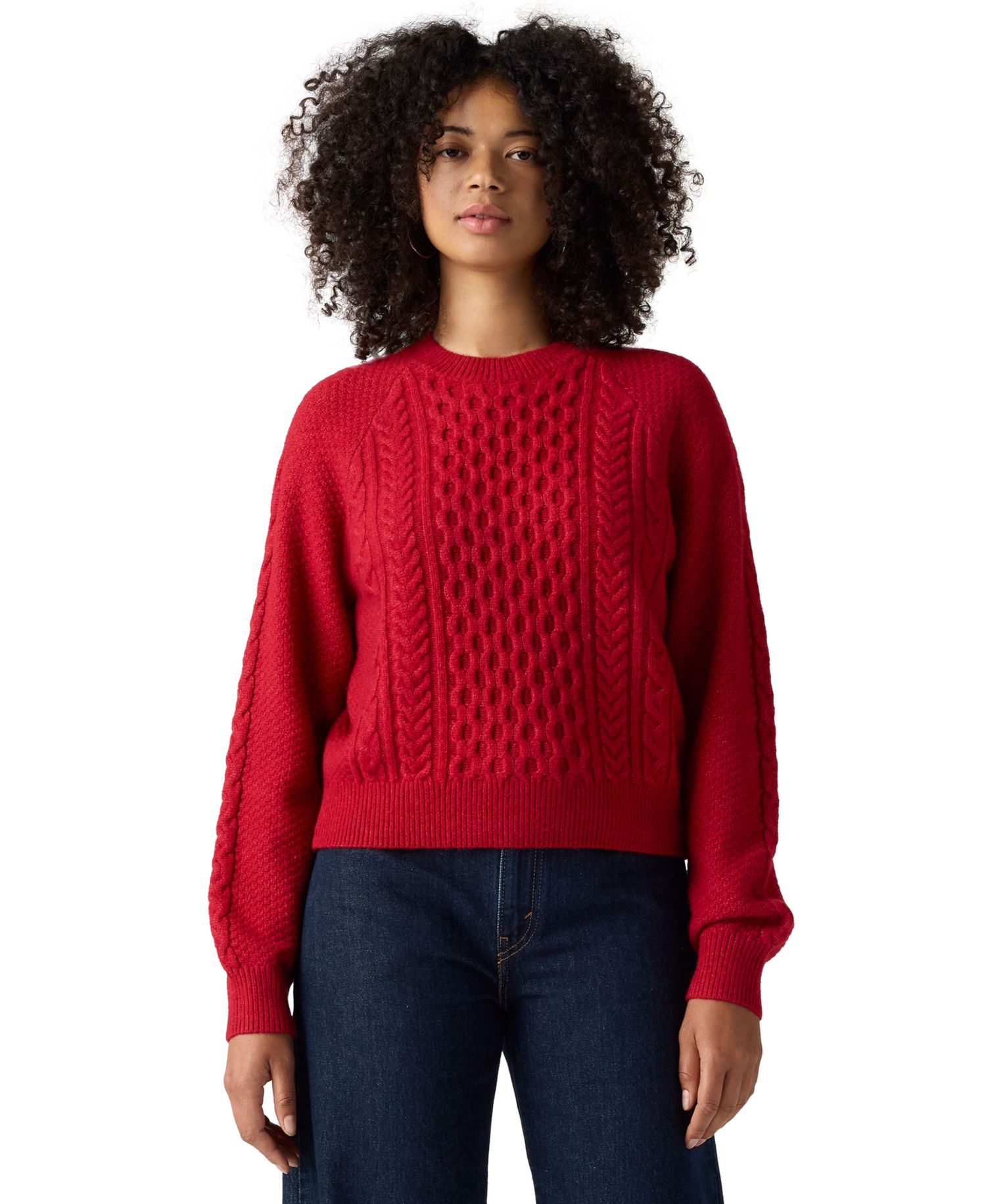 Women's Jolie Cable-Knit Long-Sleeve Crewneck Sweater