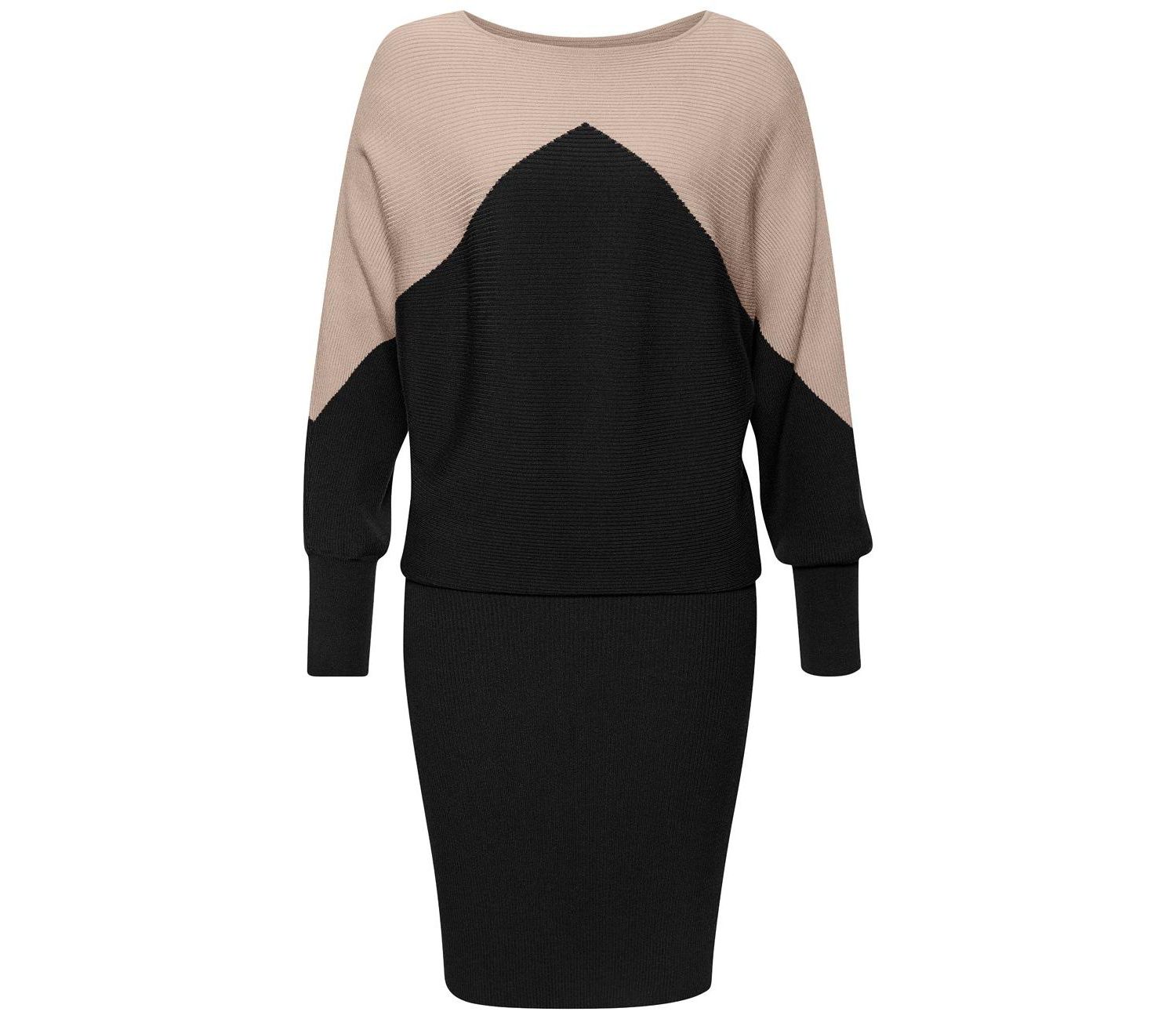 Women's Color-Block Ribbed-Knit Short Dress