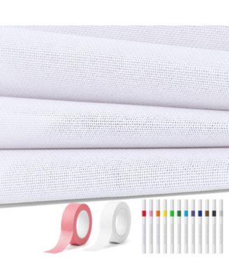 18 Mesh Needlepoint Blank Canvas Kit with Markers and Tape