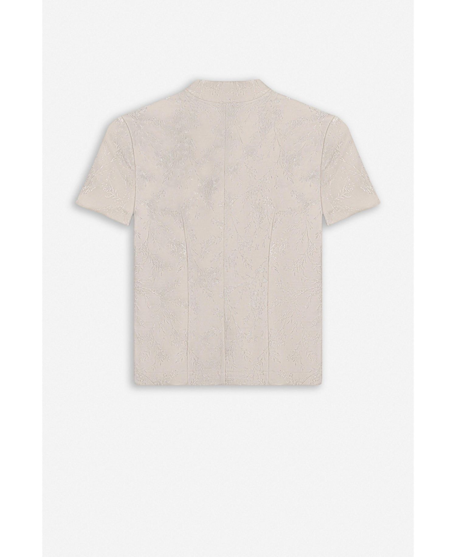 Women's Short-Sleeve Floral-Print Blouse with Chinese Button Detail