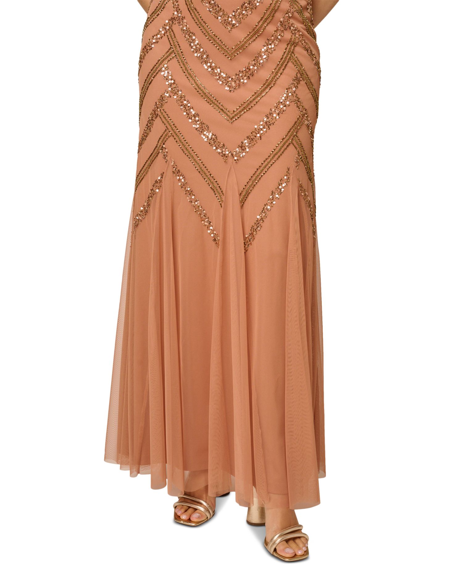 Women's Embellished Godet-Inset Gown