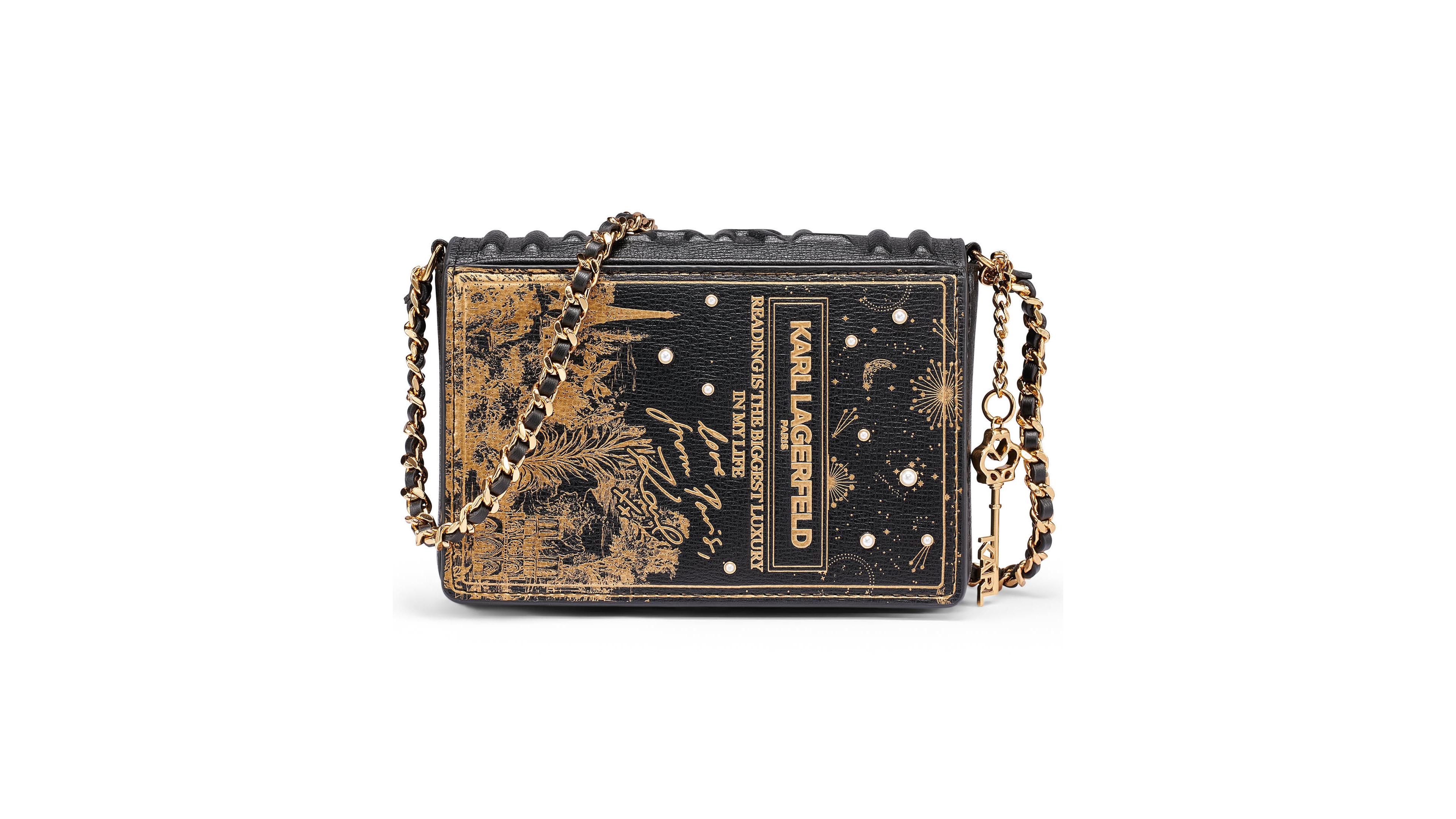 Karl Lagerfeld Paris Ikons Book Small Leather Crossbody Handbag