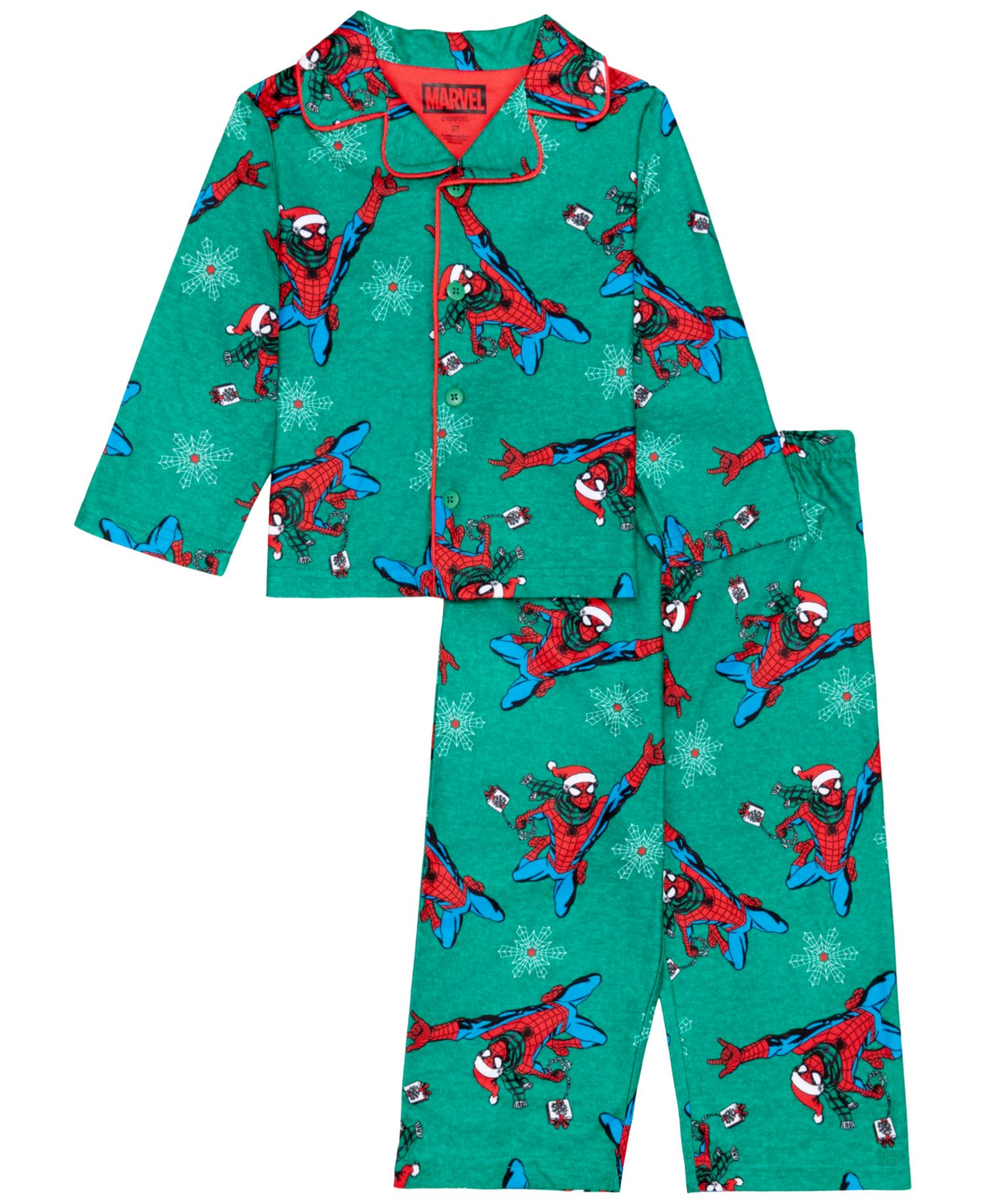 Toddler Boys' 2T-5T Spider-Man Holiday Long-Sleeve Pajama Set, 2-Piece Set