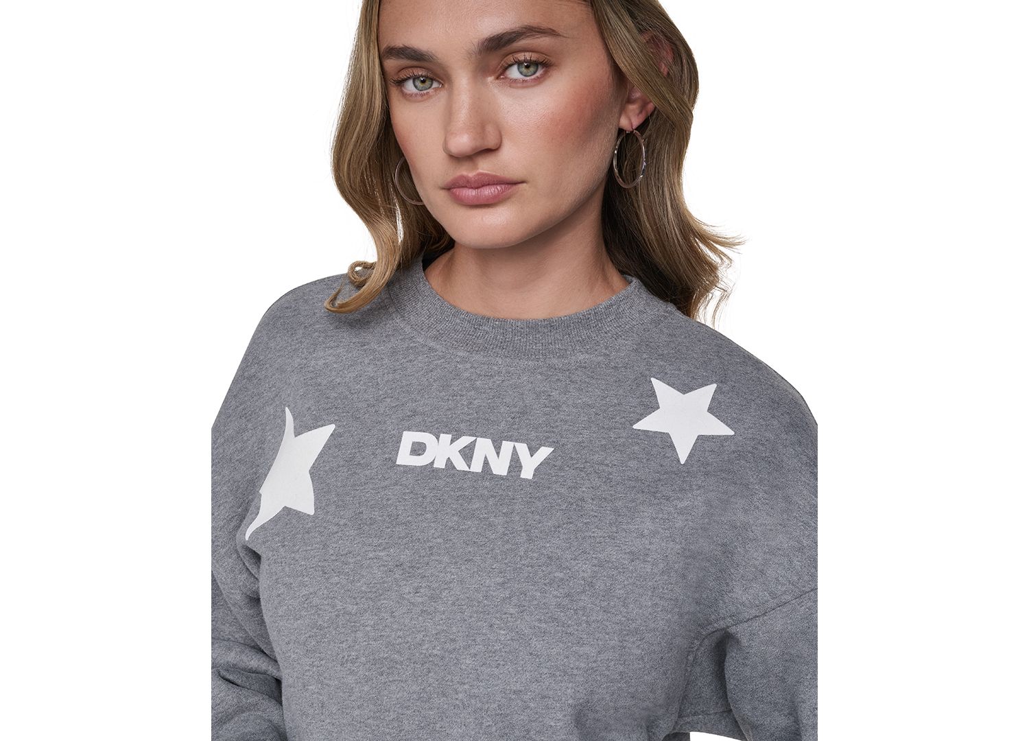 Women's Scattered Flocked Star Tribeca Long-Sleeve Cotton-Blend Pullover
