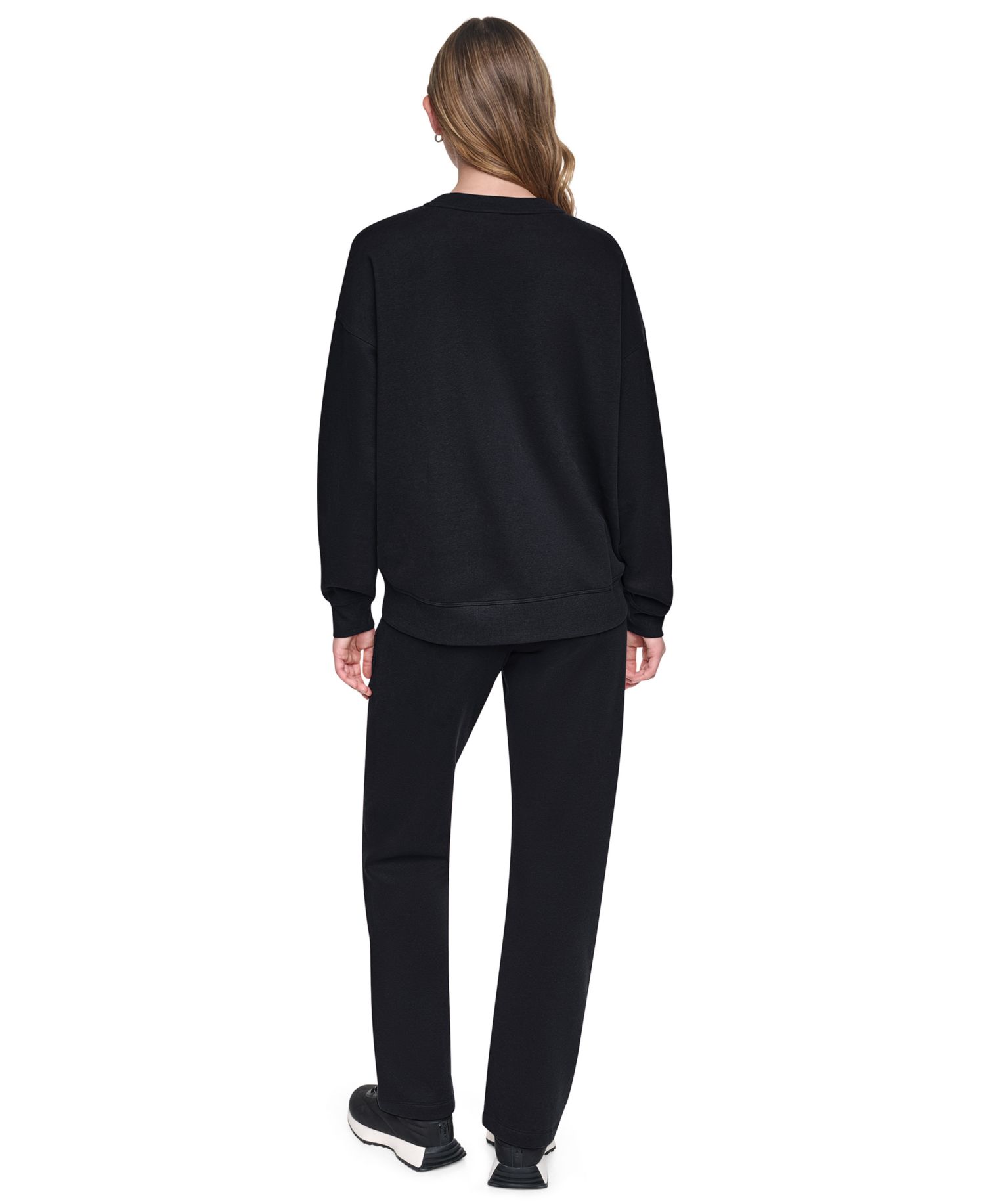 Women's Oversized Drop-Shoulder Rhinestone Applique Sweatshirt