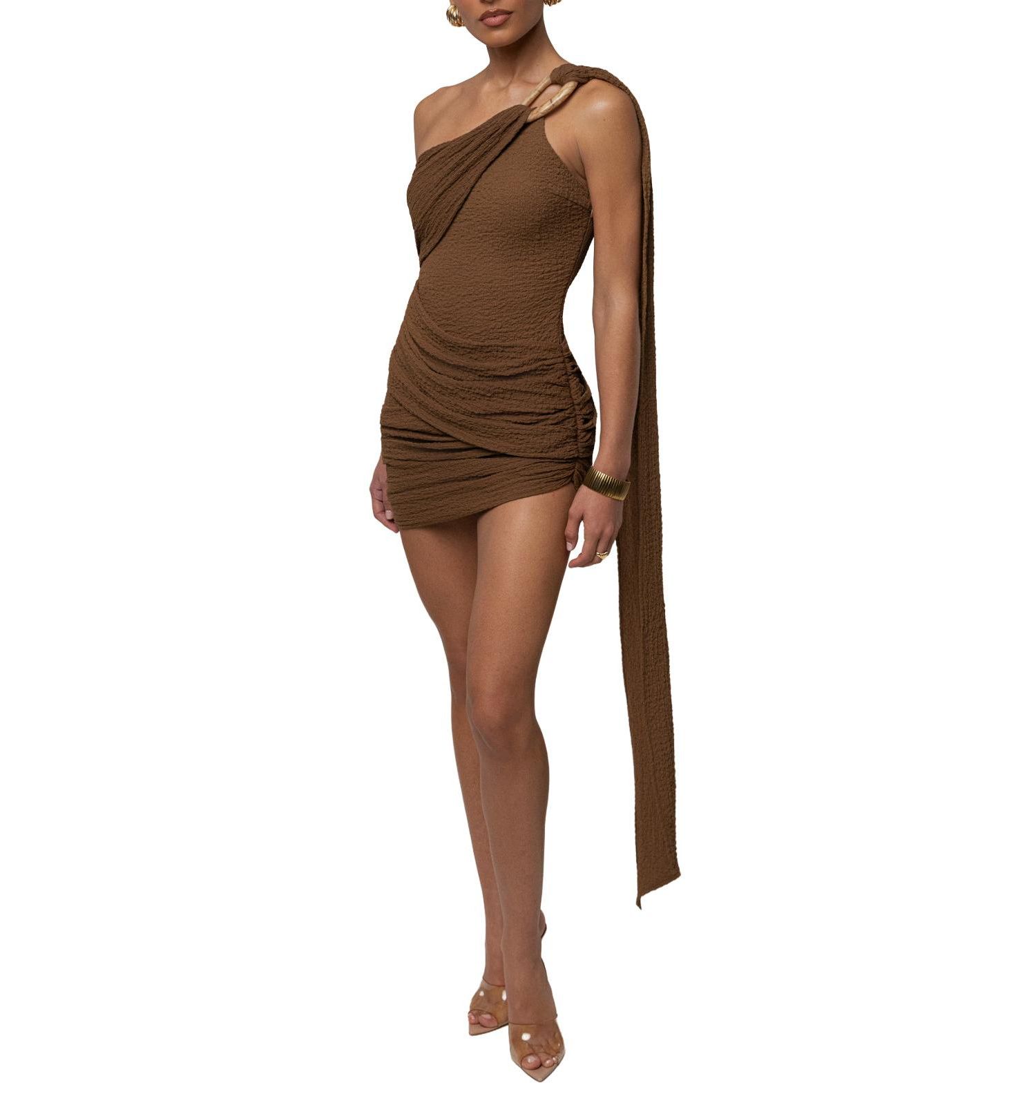 Women's Night Muse Ruched One-Shoulder Mini Dress