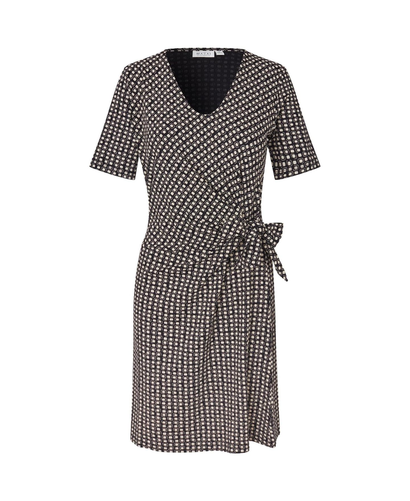 Женское платье Masai Copenhagen Raven V-Neck Short-Sleeve Wrap, цвет: Чёрный — фото 5