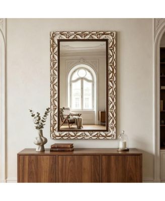 29" x 47" Leaf Wall Mirror Ornate Decorative Vanity Mirror