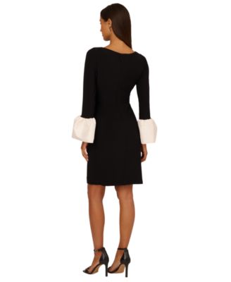 black dress in macy's Women's Semi-Formal Cocktail & Party Dresses 4/28/25 streamlined silhouette and barely Navy Blue Velvet Knee Semi formal dresses Color:Denim Blue Dot