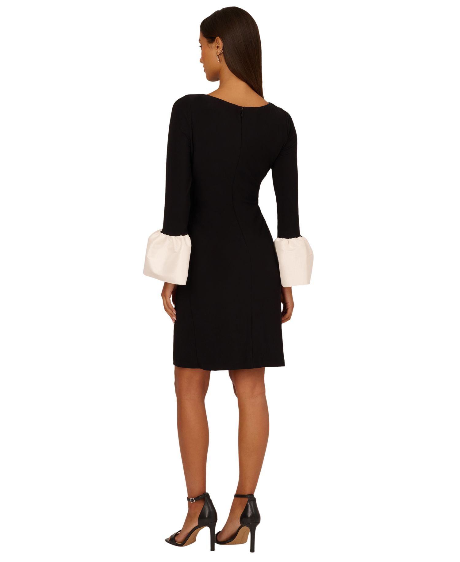 Women's Long-Sleeve Colorblock Boat-Neck Dress