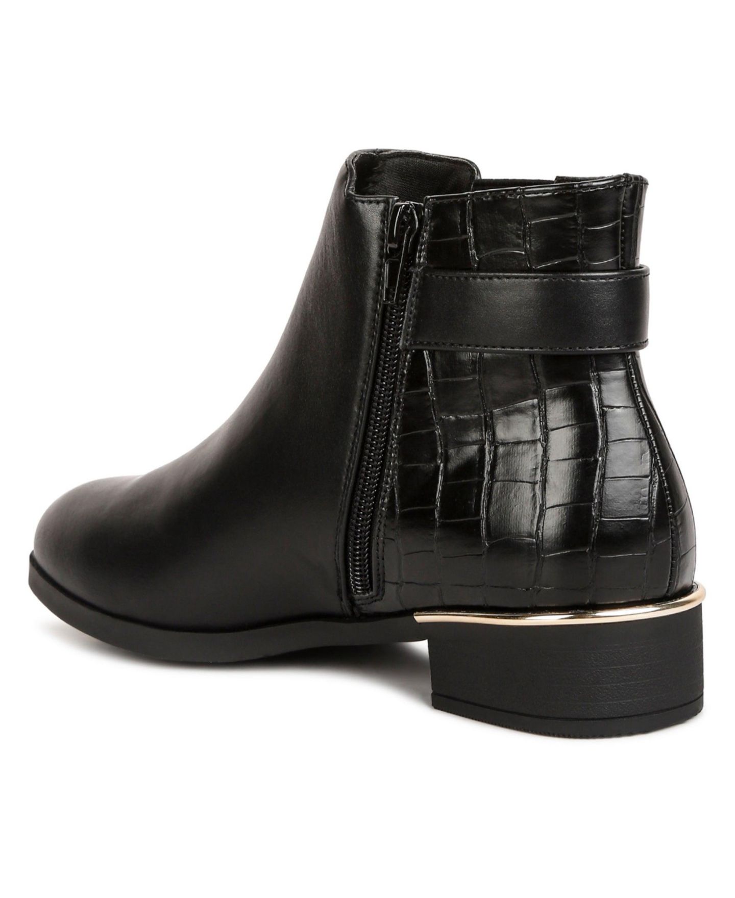 Женские ботинки London Rag Frothy Buckled Ankle Boots With Croc Detail, цвет: Чёрный — фото 4
