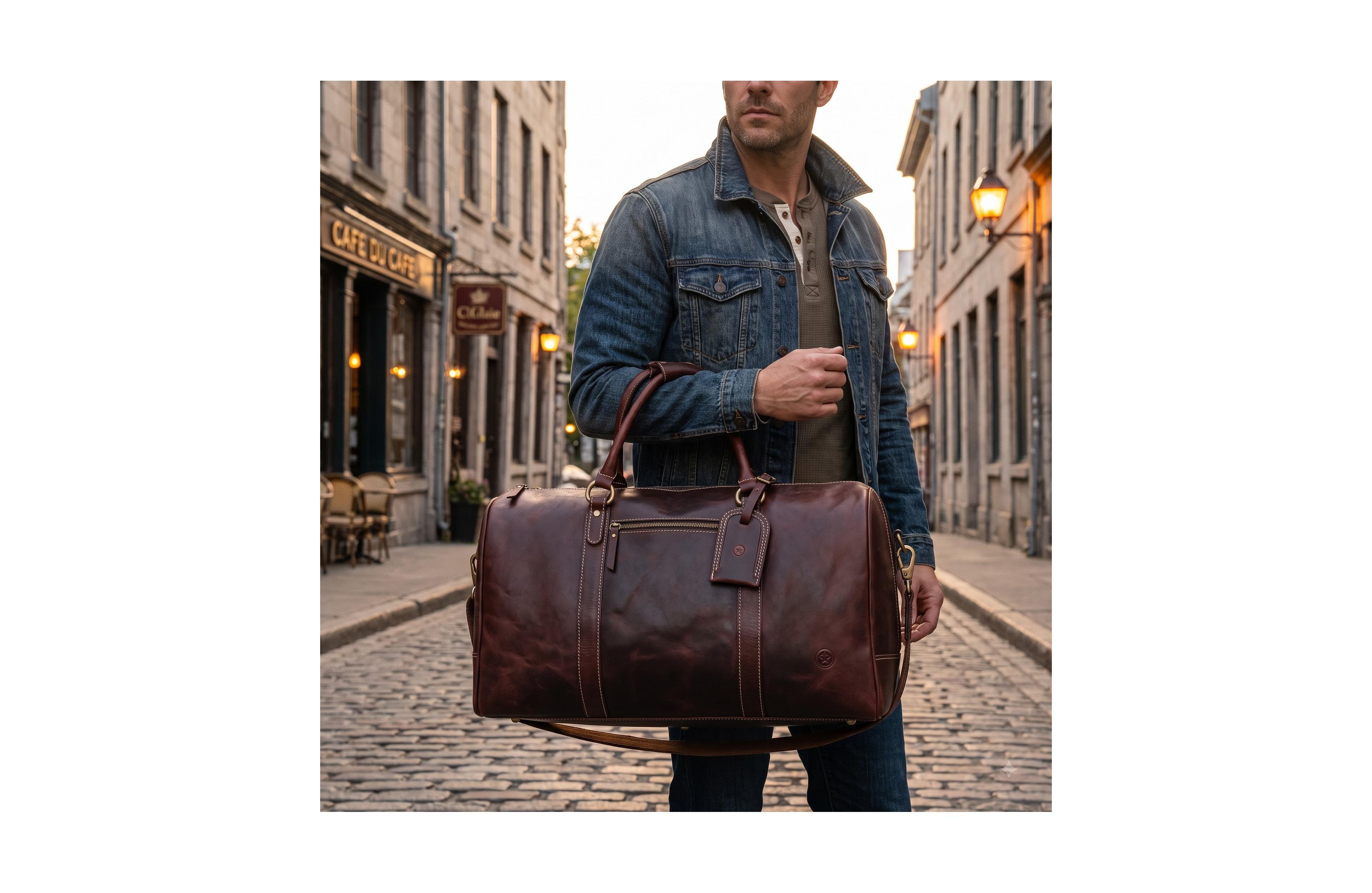 20 Inch Luxor Quilted Leather Duffle Bag