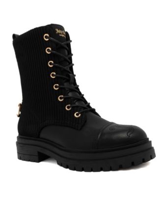 Women's Ediva Combat Round Toe Faux Leather Boots