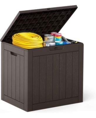 31 Gallon Deck Box, Lockable Outside Storage Box for Outdoor Use, Outside Waterproof Resin Package Delivery Box