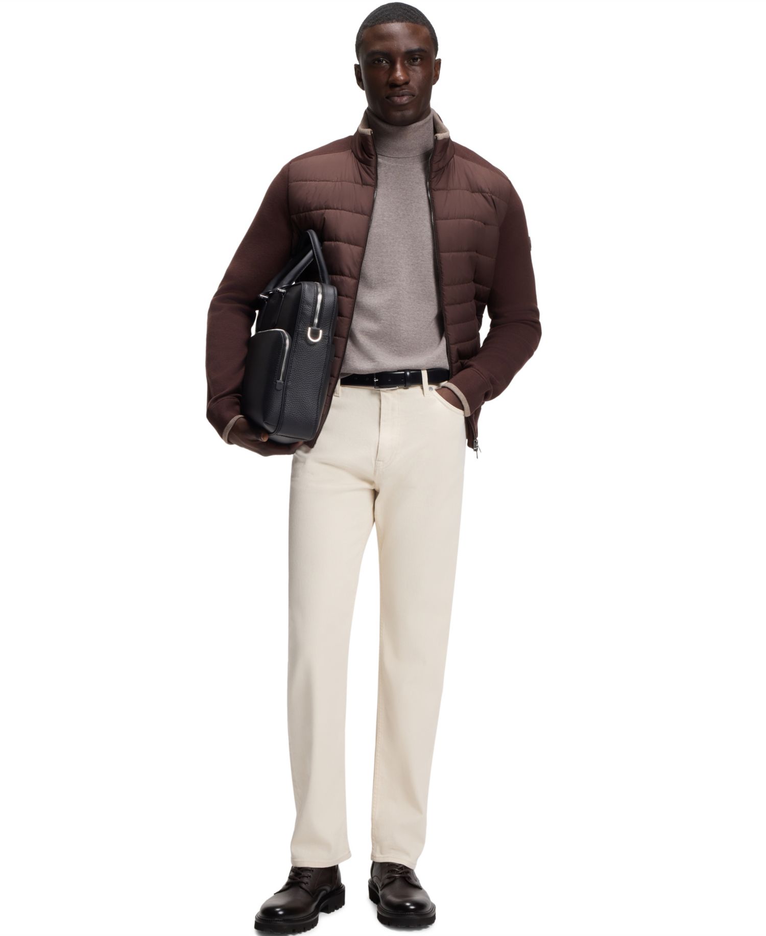 Men's Straight-Fit Cotton-Cashmere Blend Jeans
