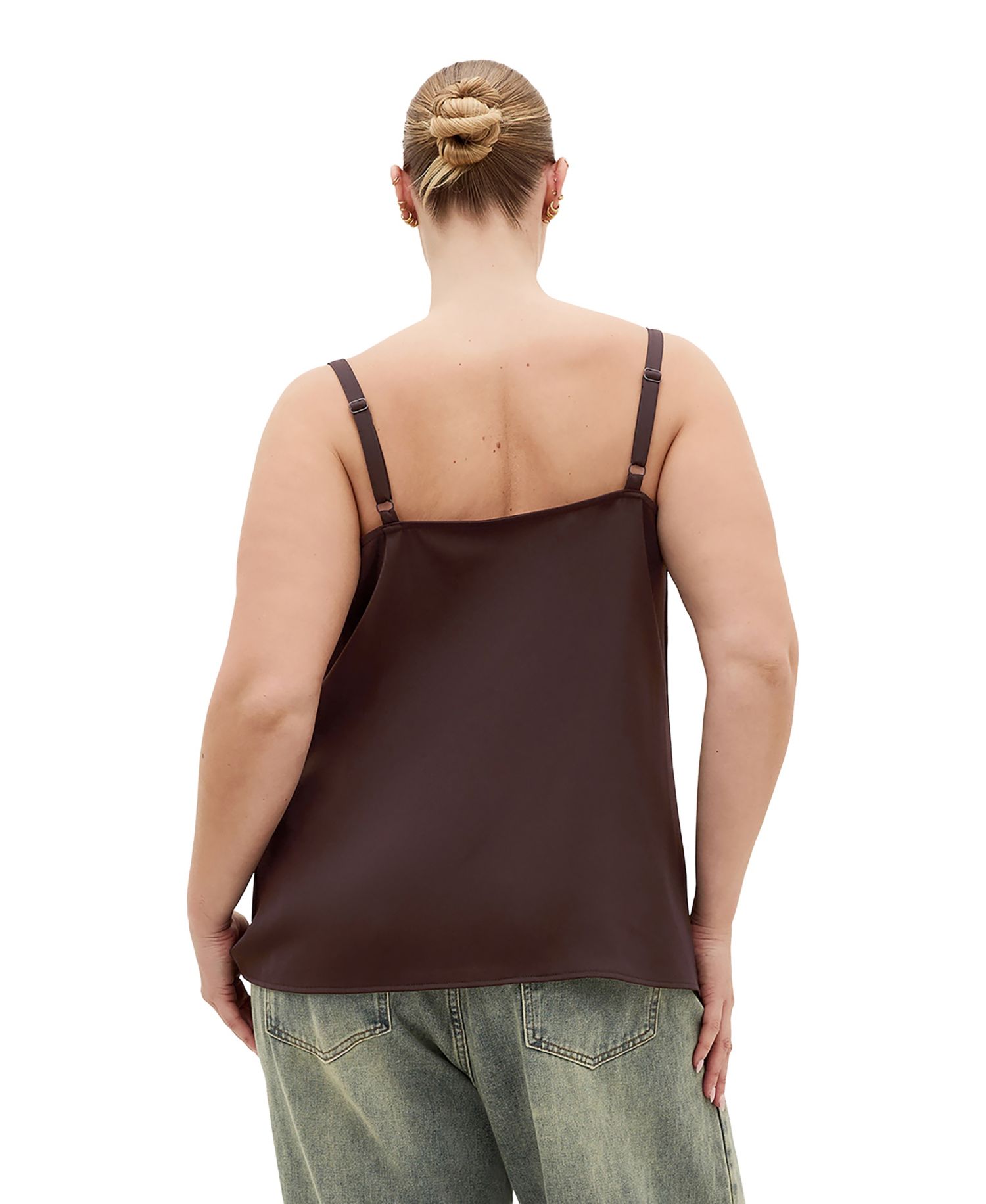 Plus Size Cowl-Neck Satin Relaxed-Fit Camisole