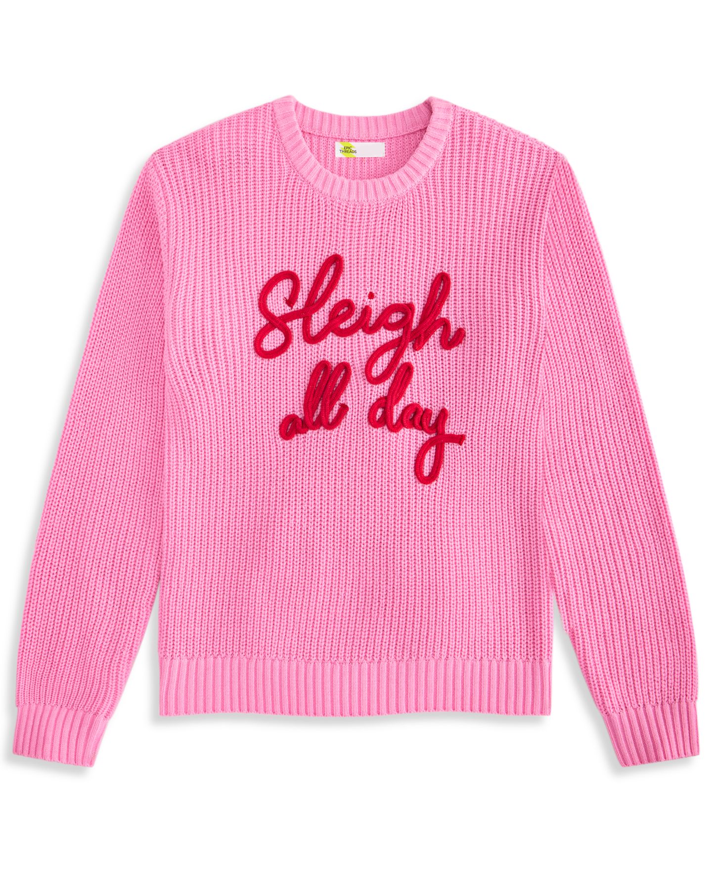 Свитер Epic Threads Sleigh Long-Sleeve Crewneck для девочек, цвет: Bonbon — фото 1