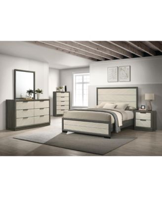 6-Piece Bedroom Set - Queen Size Bed with Dresser, Mirror, Chest and 2 Nightstands