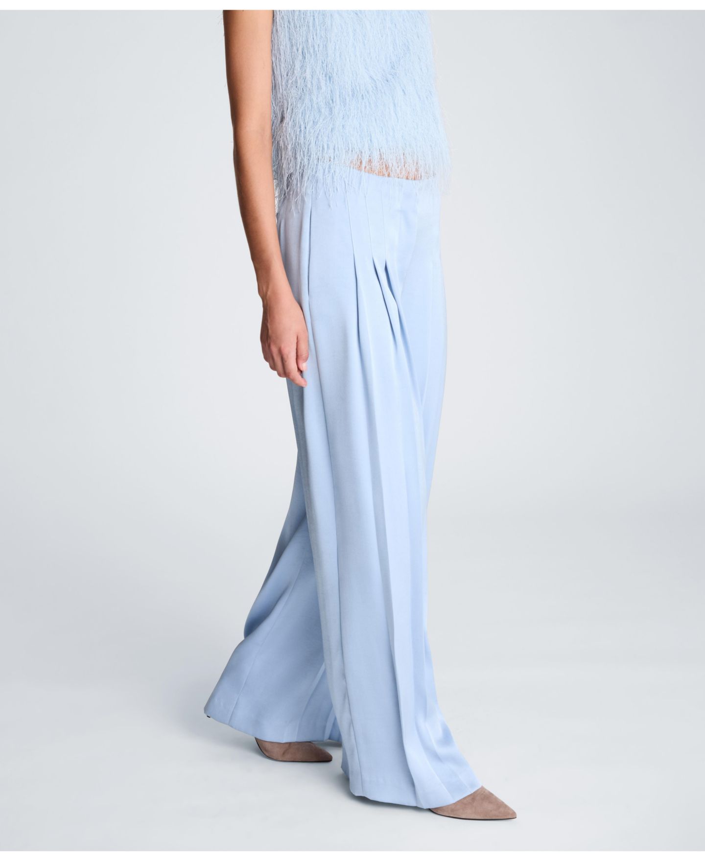 Женские брюки Kenneth Cole High-Rise Wide-Leg Triple-Pleat, цвет: Синий — фото 3