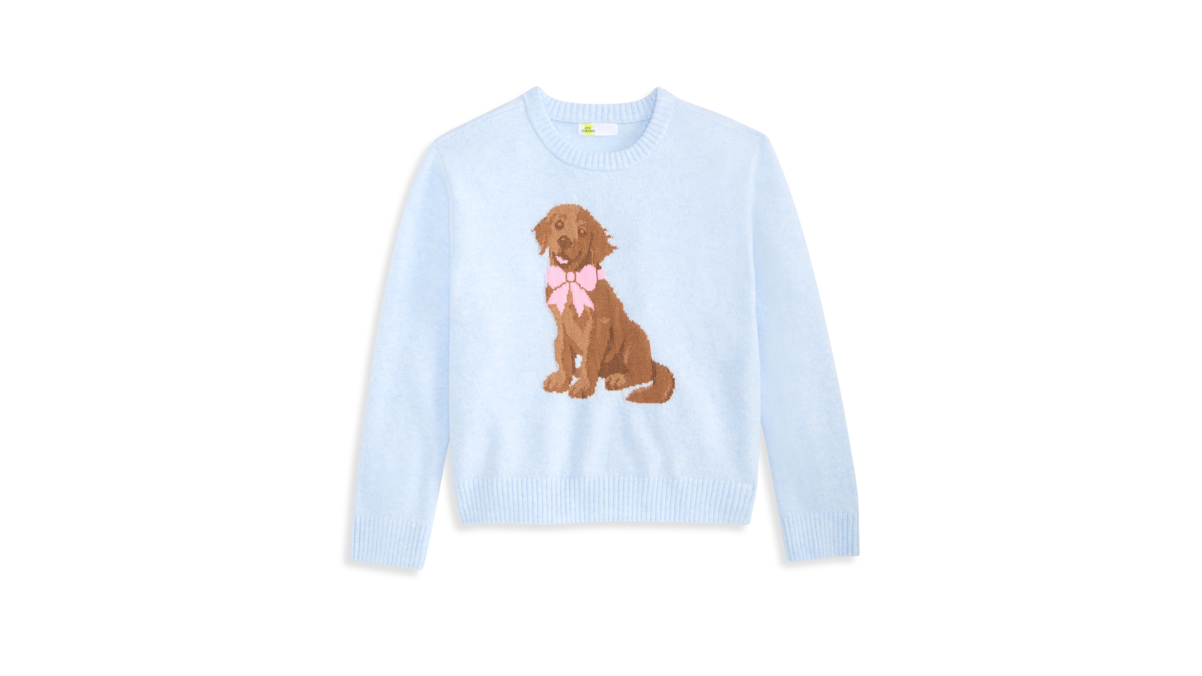 Epic Threads Girls' Xs-xl Puppy Long-Sleeve Crewneck Sweater, Macy's Exclusive