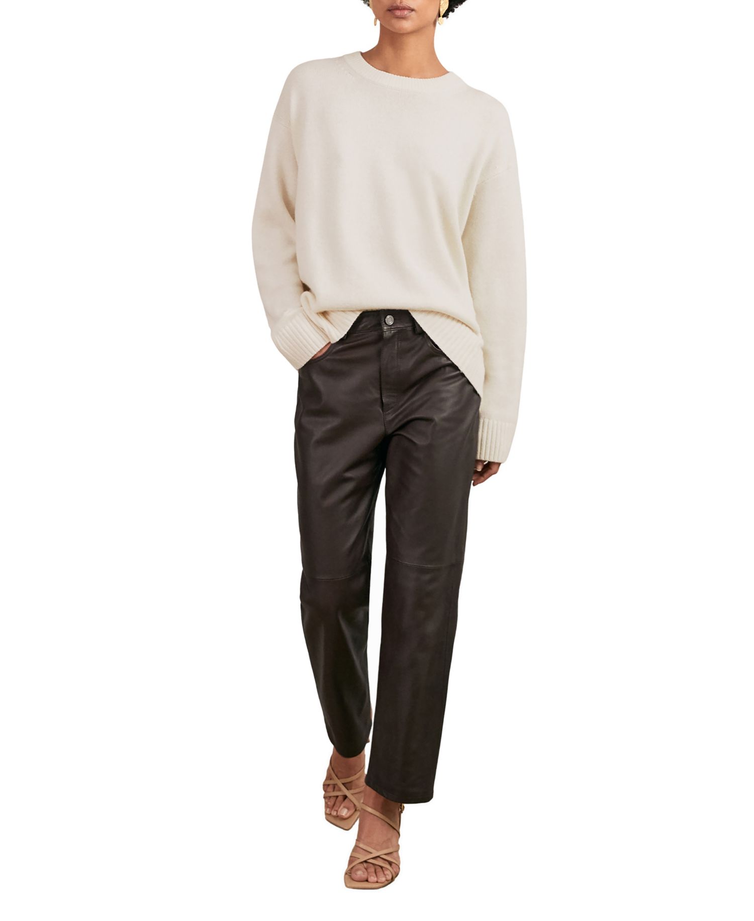 Women's Ella Oversized Drop-Shoulder Wool-Cashmere Blend Crewneck Sweater