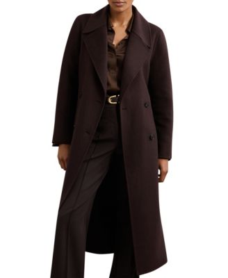 Petite Rene Double Breasted Belted Wool-Blend Wrap Coat