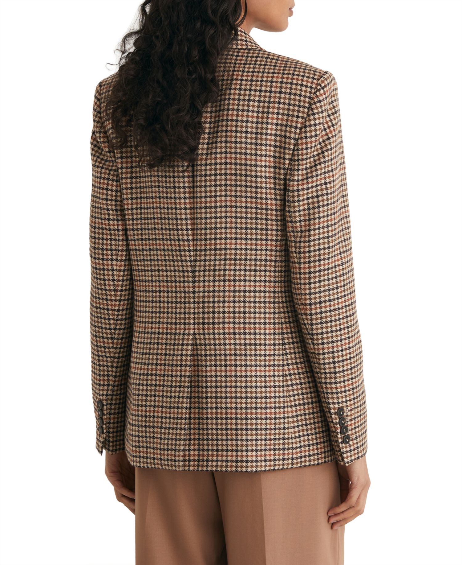 Women's Willow Double-Breasted Wool Check Blazer