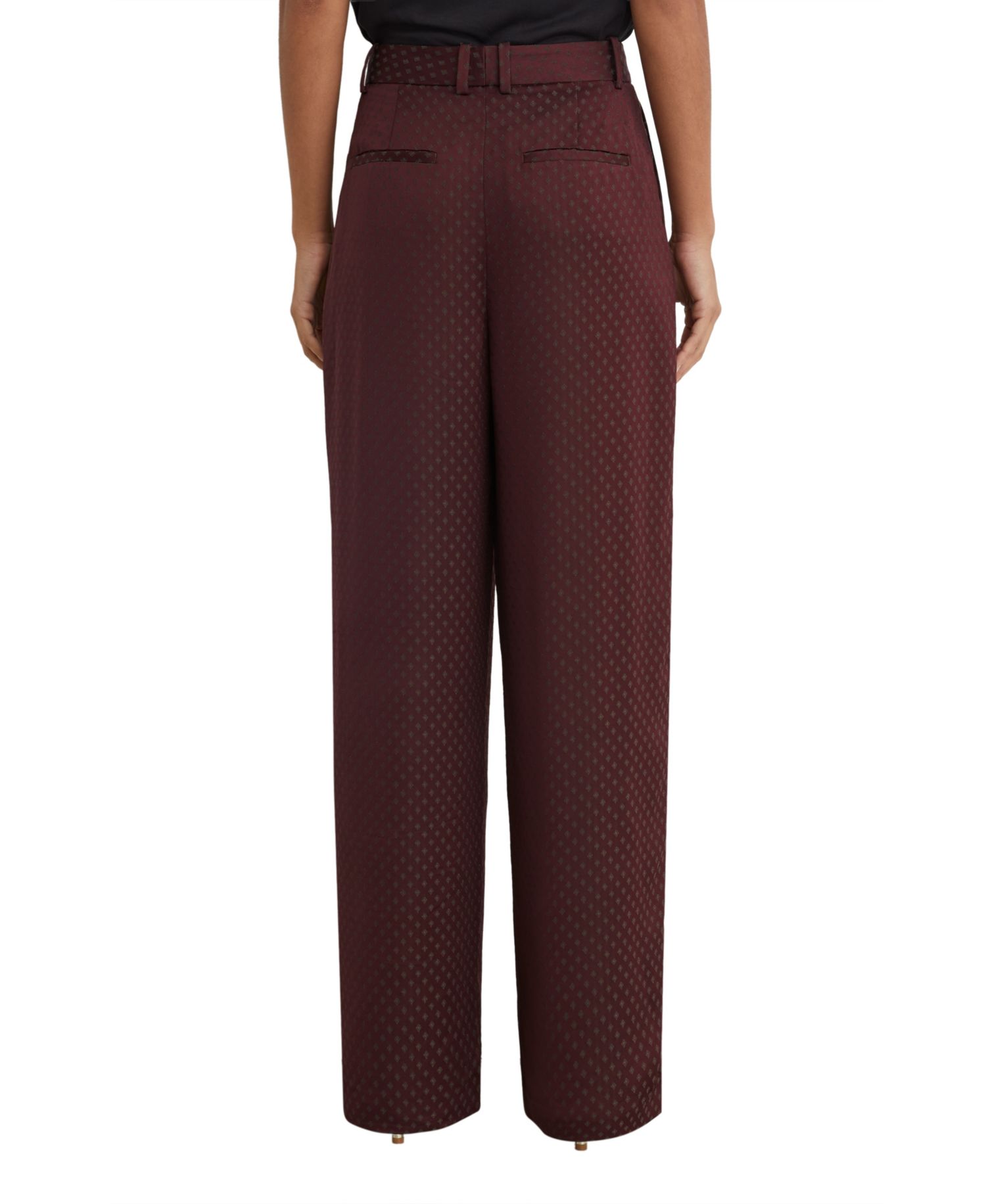 Women's Tilly Double-Pleat Wide-Leg Jacquard Pants