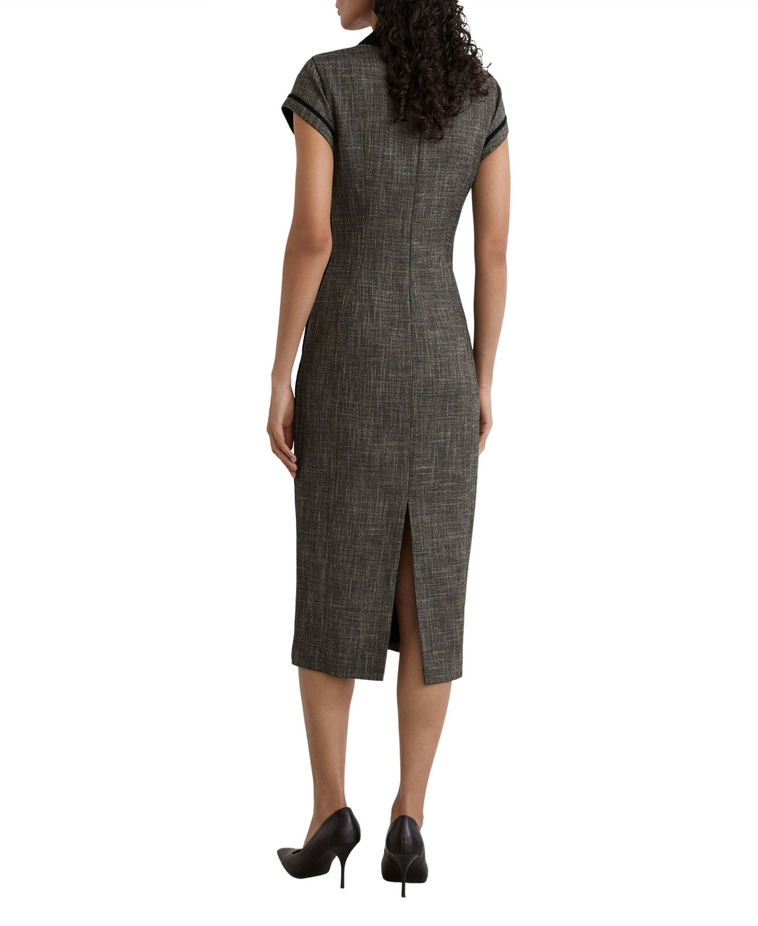 Women's Ava Collared Cap-Sleeve Tailored Midi Dress