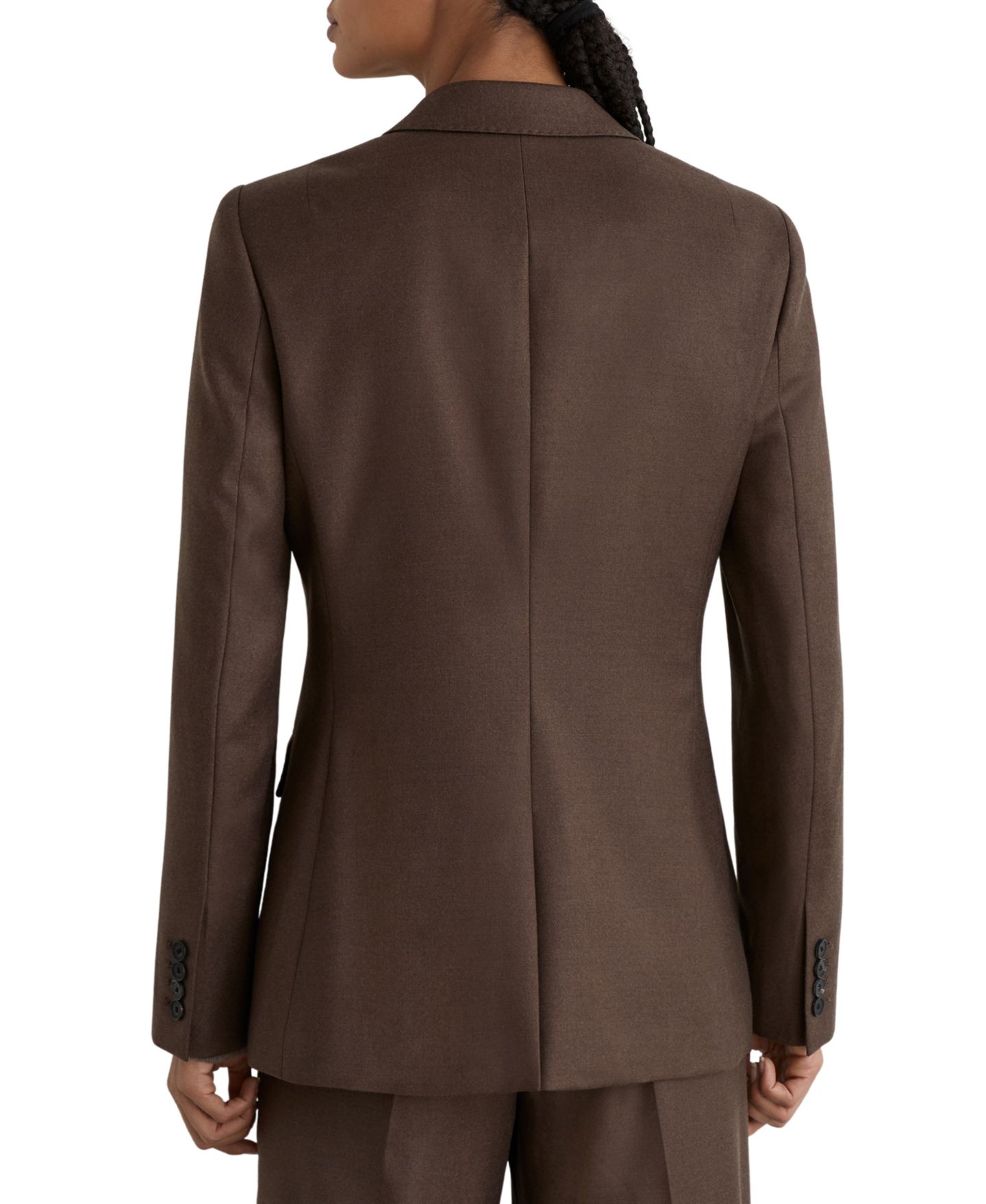 Женский пиджак REISS Tailored Single-Breasted Blazer, цвет: Мокко коричневый — фото 3
