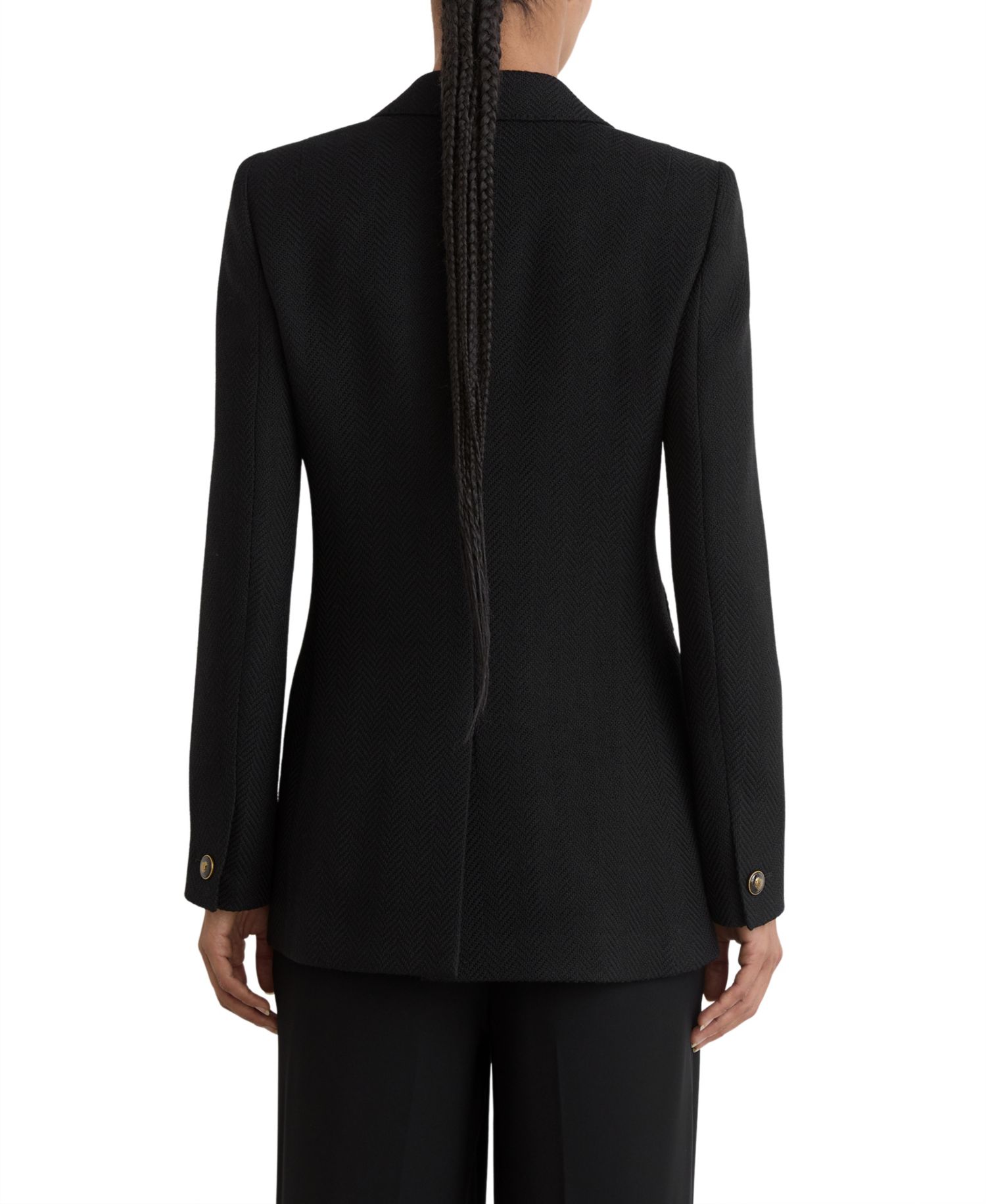 Women's Herringbone Double-Breasted Blazer