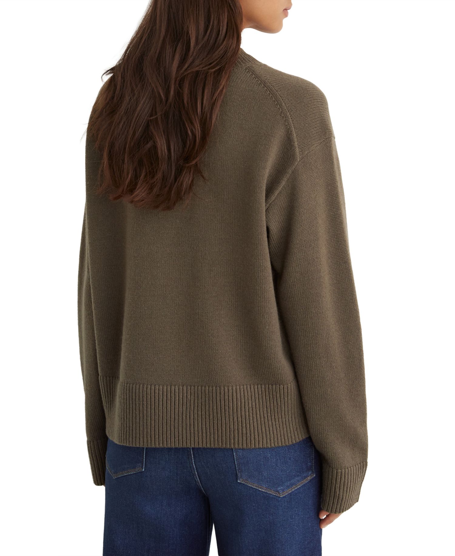 Women's Mari Wool-Cashmere Blend Long-Sleeve V-Neck Sweater