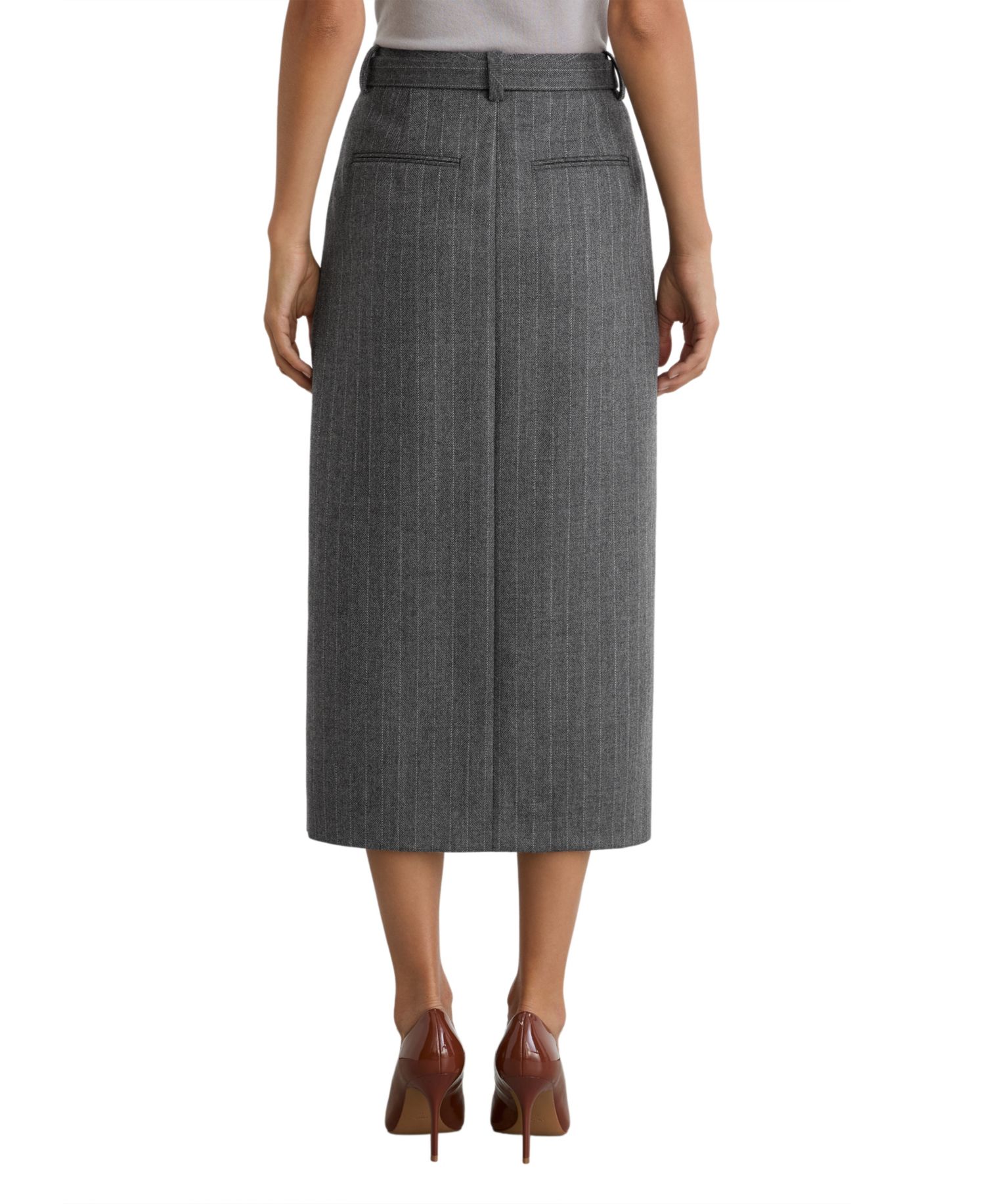 Women's Astrid High-Waisted Pleated Wool Skirt