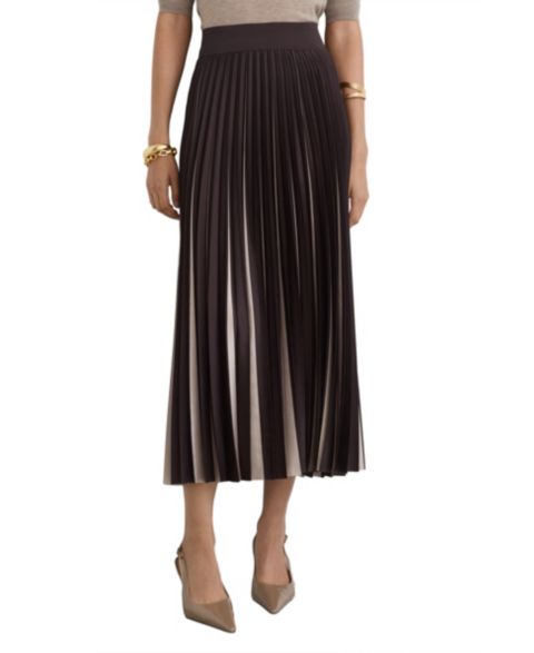 Женская юбка REISS Serena Two-Tone Pleated Midi, цвет: Виноградный