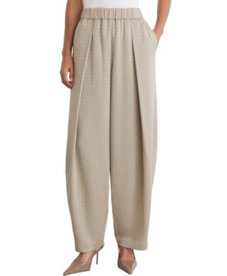 Petite Dia Jacquard Pleated Tapered Pants