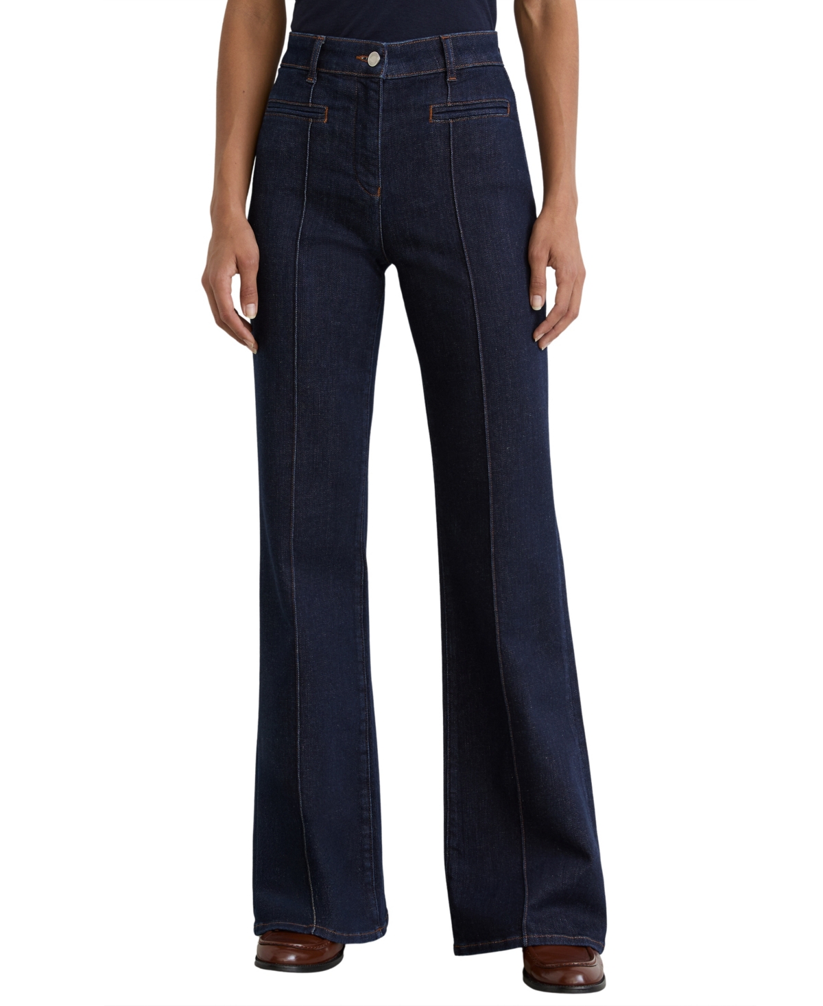 Reiss Women's Heather High-Waisted Wide-Leg Jeans