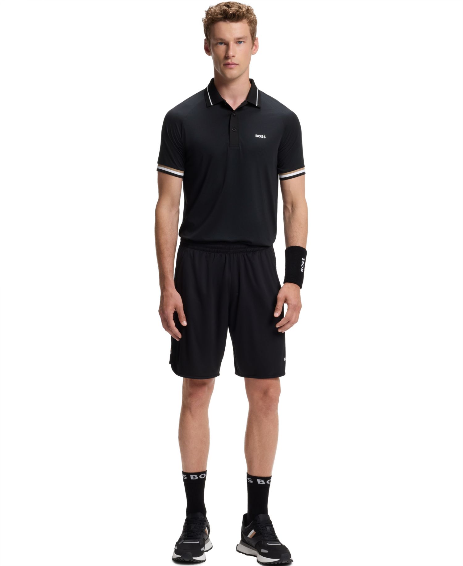 Men's Active Contrast Logo Slim-Fit Polo Shirt