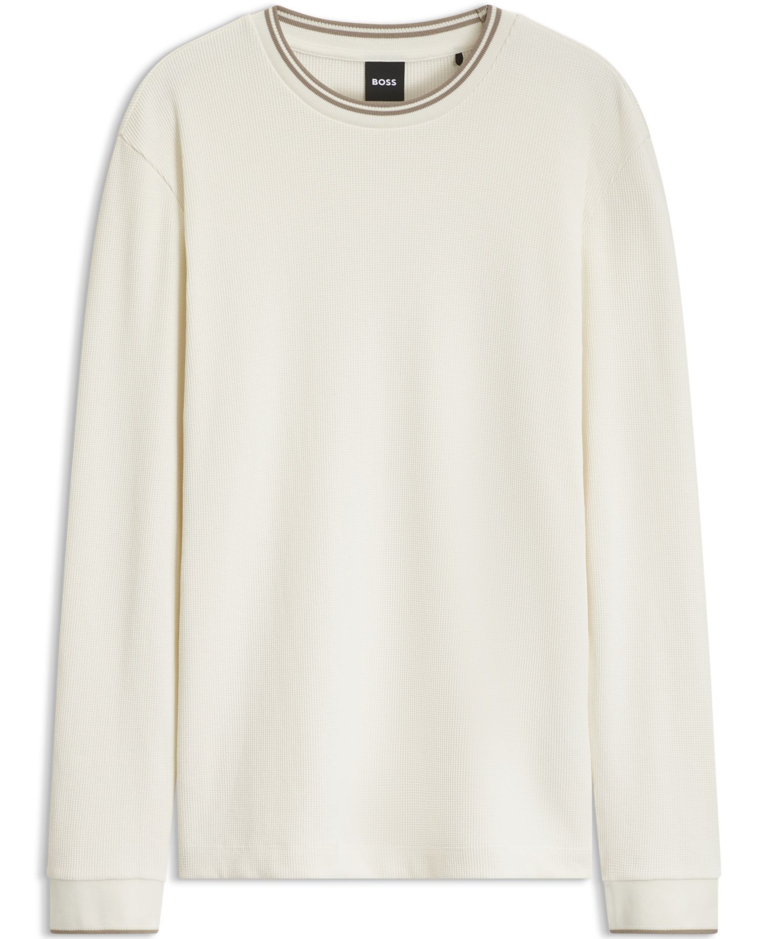 Men's Waffle-Structured Cotton-Blend Crewneck Long-Sleeve T-Shirt