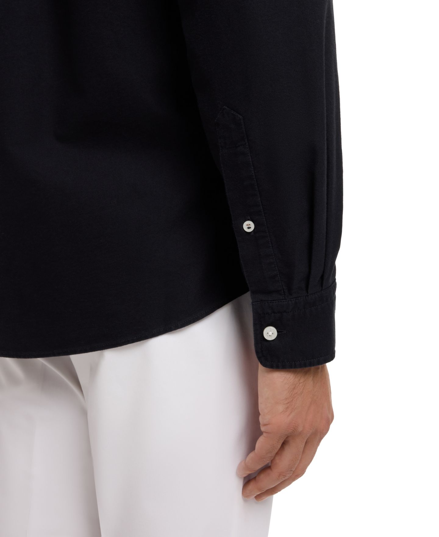 Мужская рубашка Hugo Boss H-LIAM Oxford Regular-Fit Button-Down Dress Shirt, цвет: Тёмный синий — фото 6