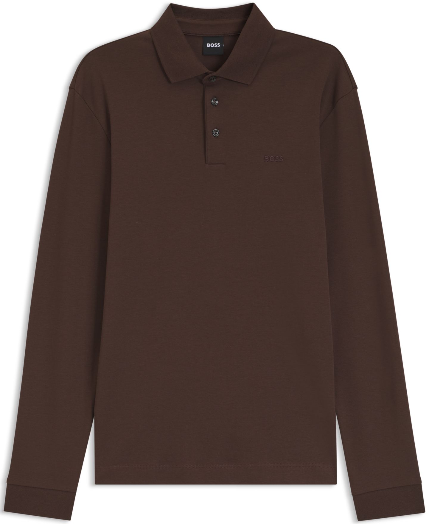 Мужское поло Hugo Boss Interlock Cotton Regular-Fit Logo Polo Shirt, цвет: Тёмный коричневый — фото 3