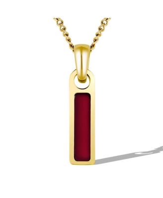 Men's Birthstone Tag Necklace - Gold Pendant