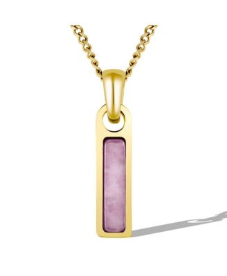 Men's Birthstone Tag Necklace - Gold Pendant