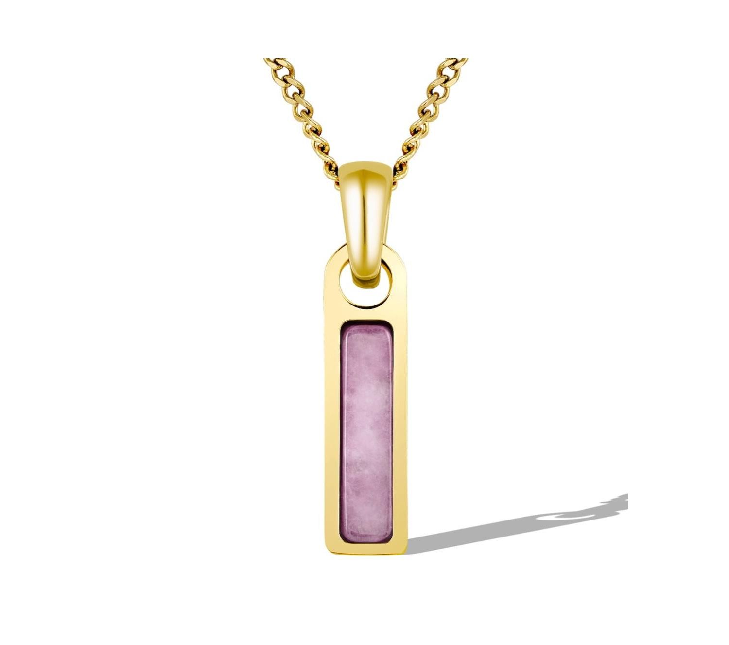 Men's Birthstone Tag Necklace - Gold Pendant