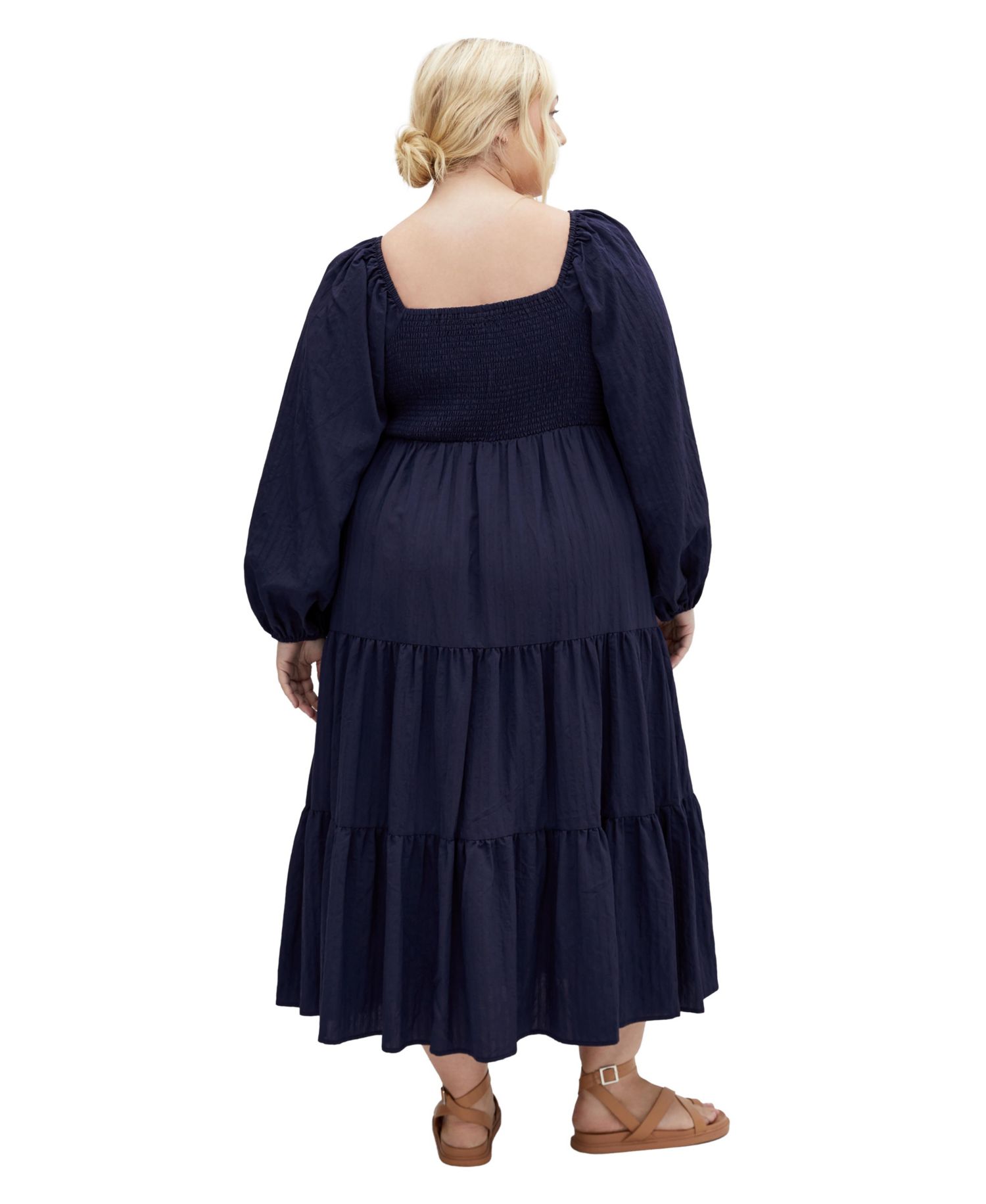 Plus Size Portia Long-Sleeve Tiered Maxi Dress