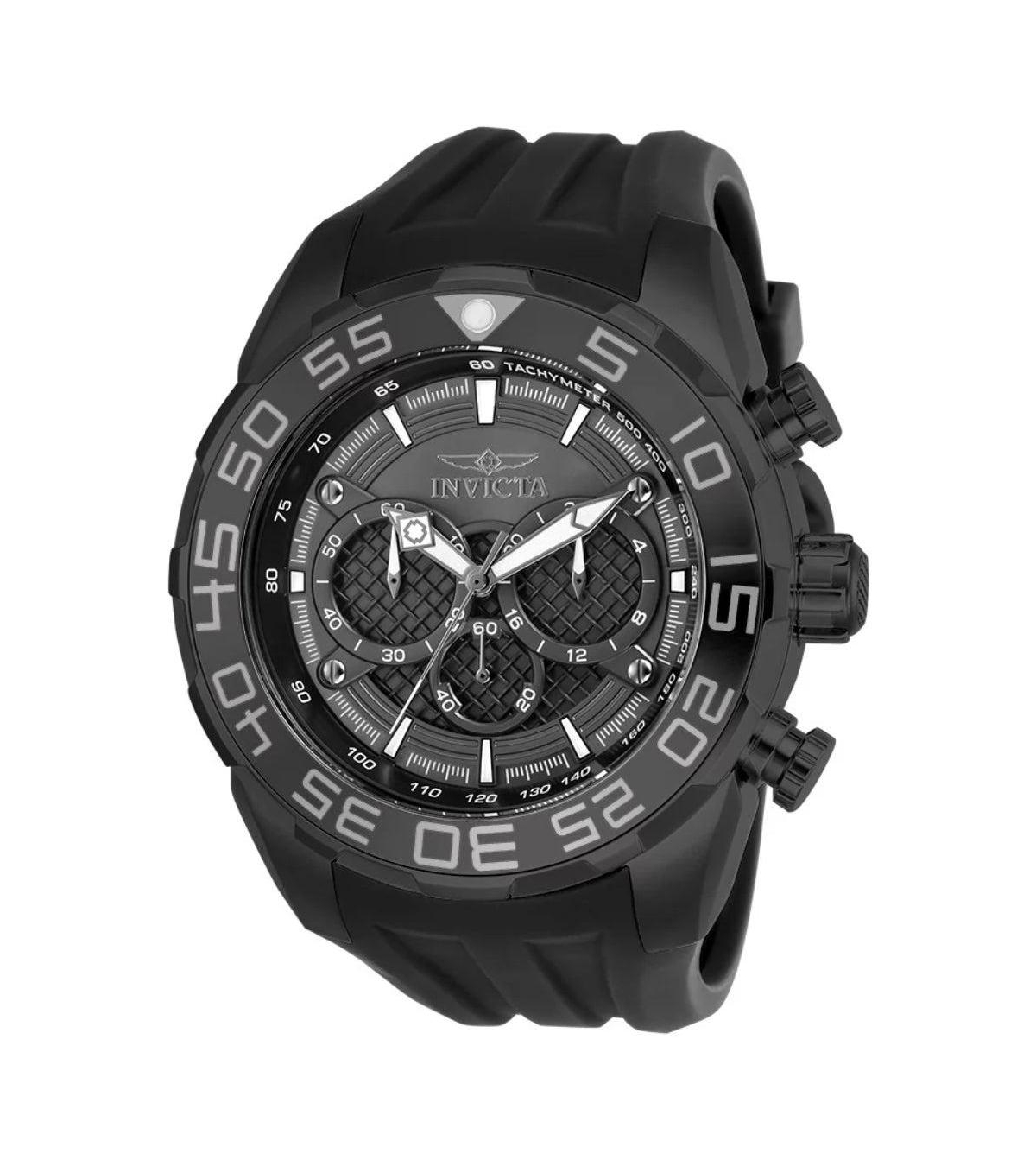 Invicta Men's Quartz Chronograph Water-Resistant Speedway 26308 Black Rubber Watch, 50mm