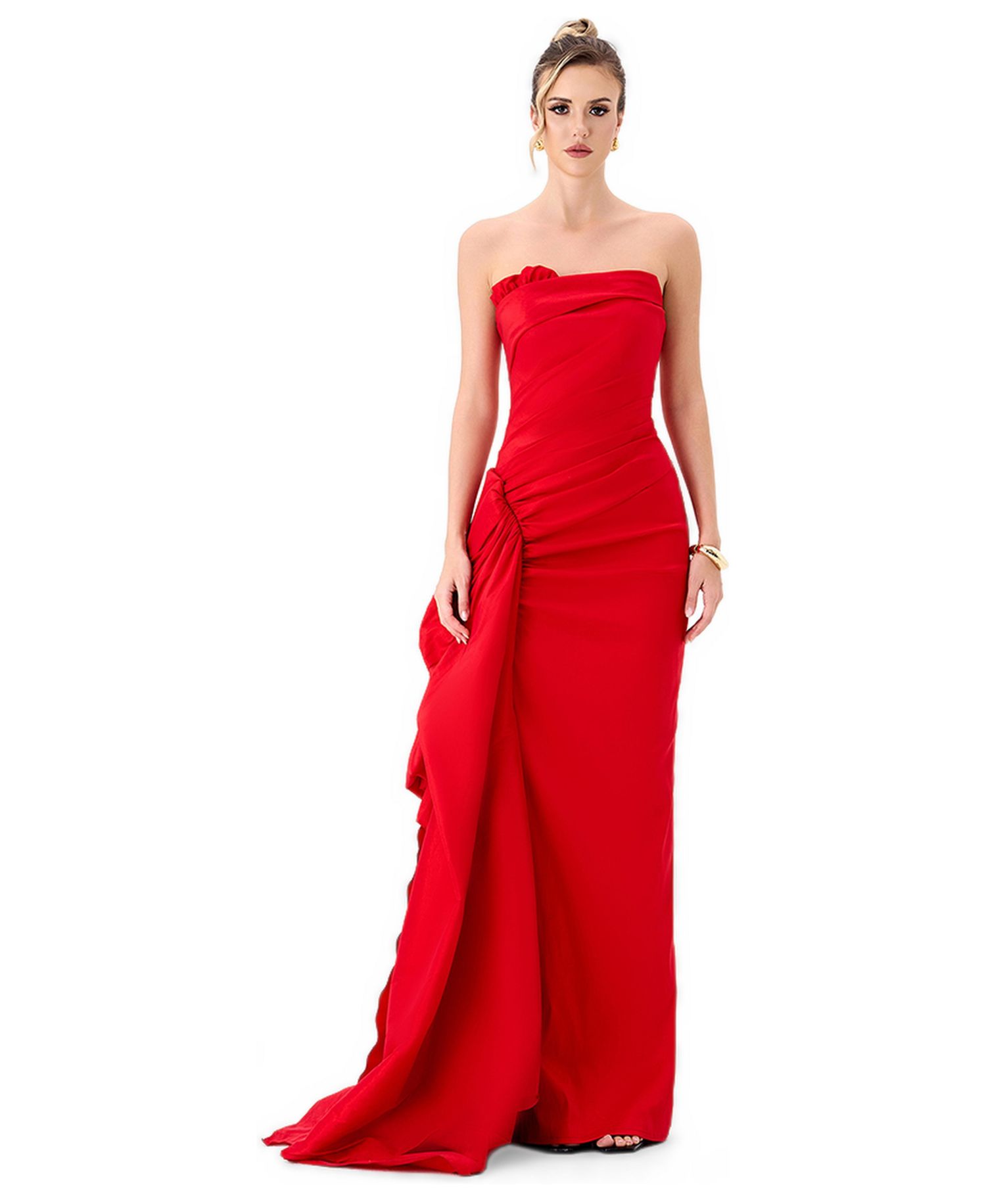 Women's Kerry Strapless Pleated Sash Gown