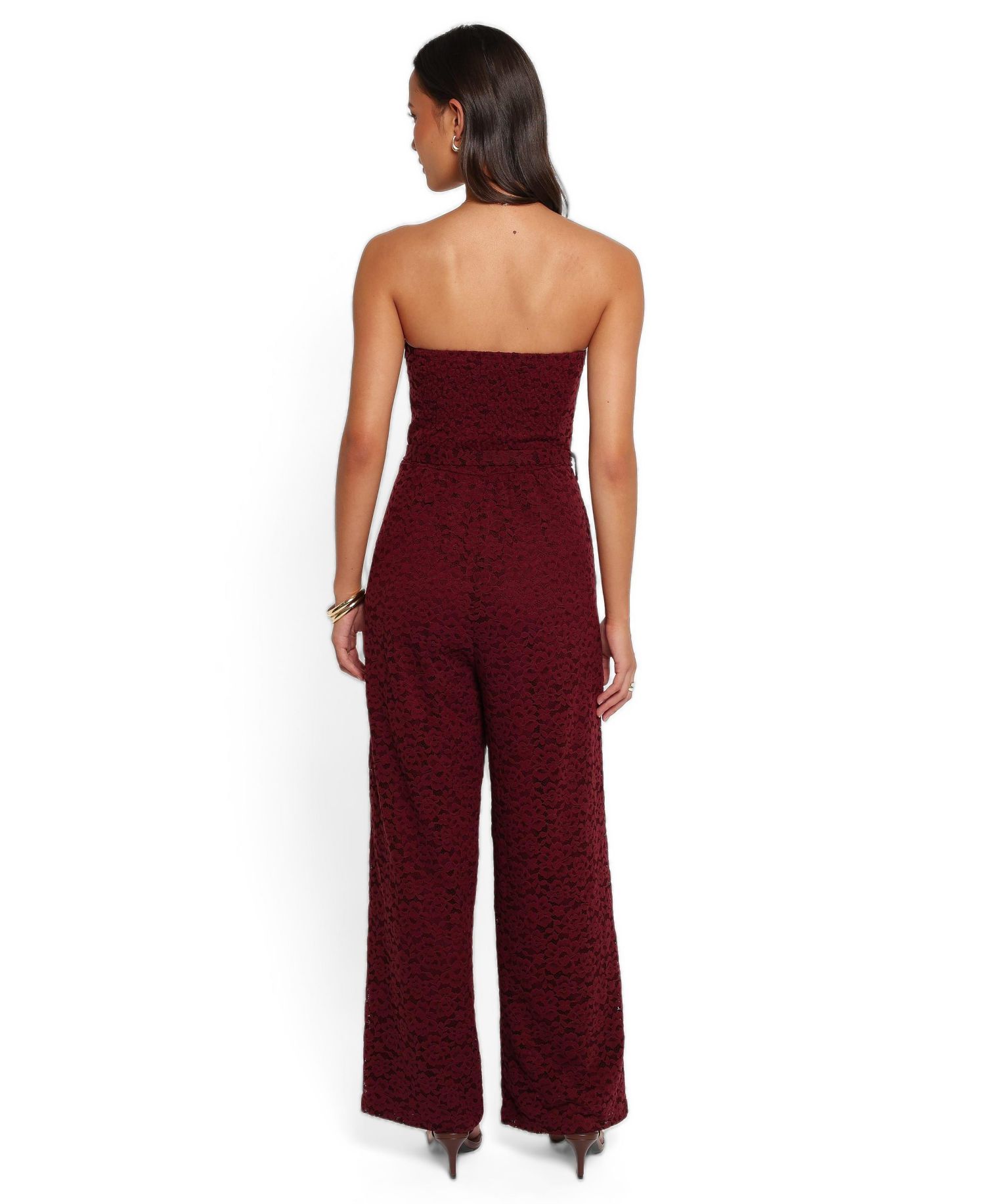 Women's Harlie Strapless Lace Wide-Leg Jumpsuit